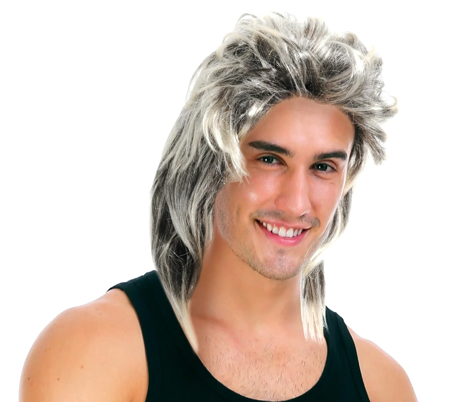 Costumes & Accessories: Mullet Wig 80s Party Costume Rock Bogan Punk 70s 90s Hair - Ash Blonde Grey