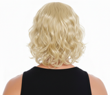 MENS WAVY WIG Curly Long Hair Disco Punk Rock Party Costume 60s 70s - Blonde