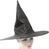Costumes & Accessories: WITCH HAT Plain Black Halloween Costume Fancy Dress Womens Accessory Wizard