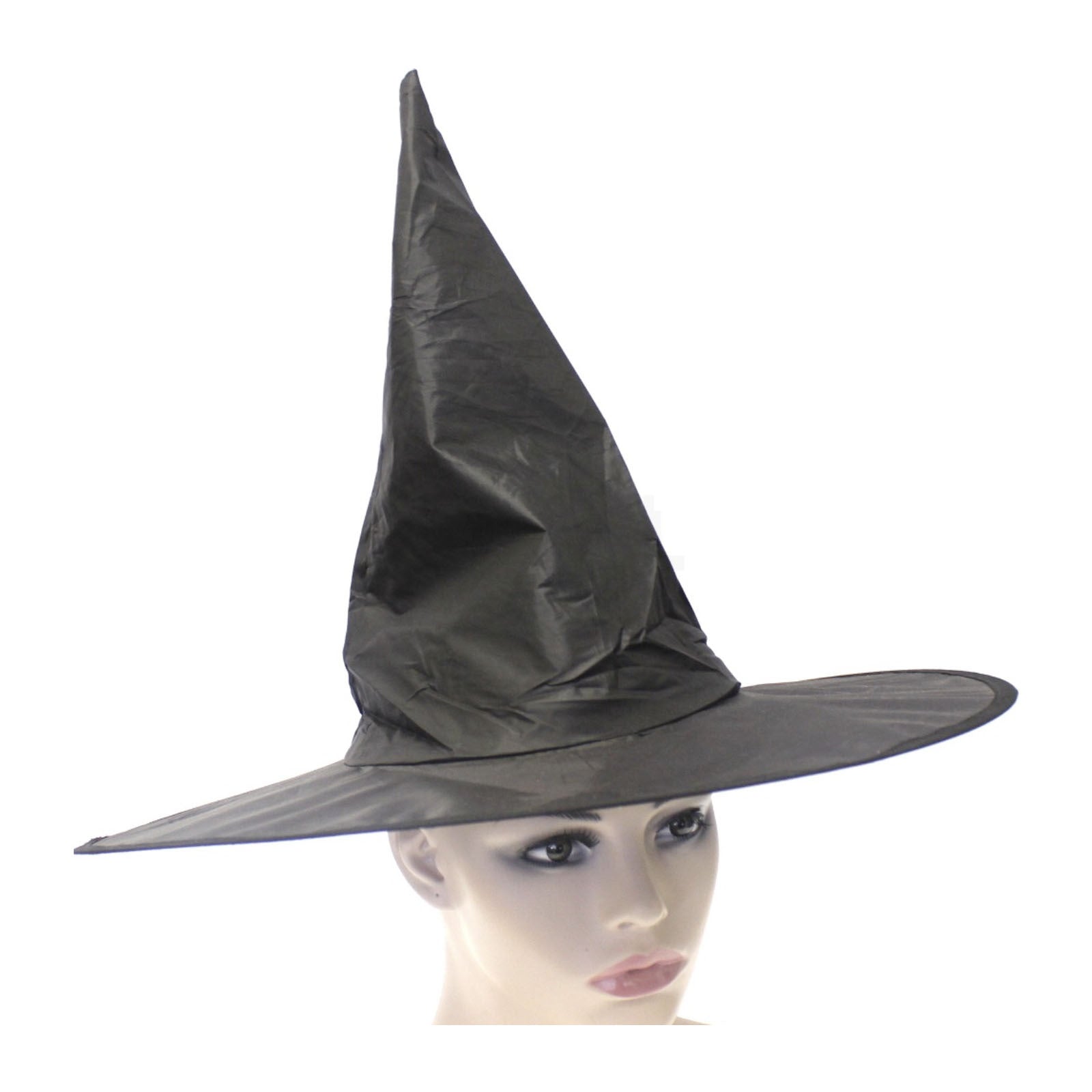 Costumes & Accessories: WITCH HAT Plain Black Halloween Costume Fancy Dress Womens Accessory Wizard
