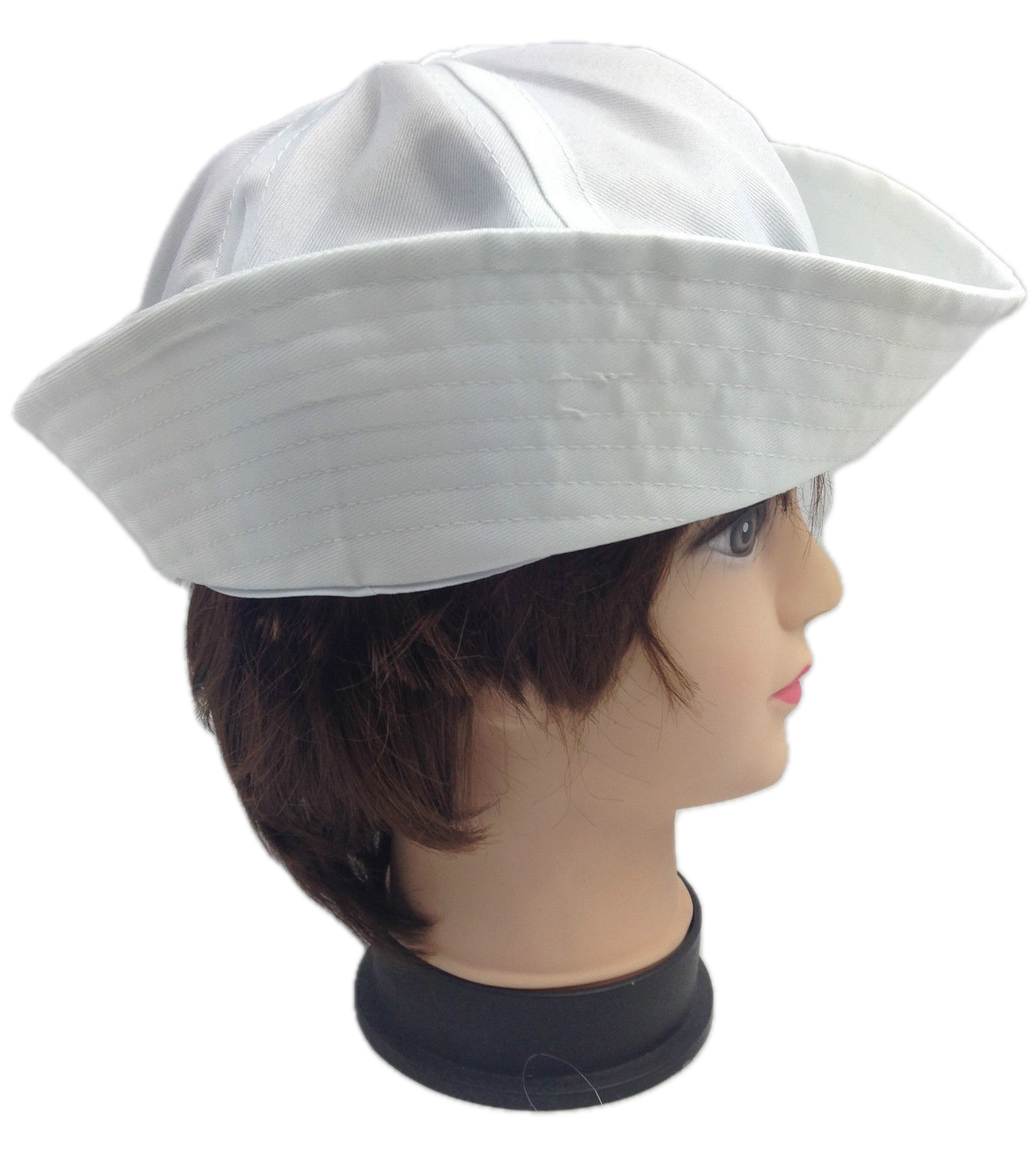 Costumes & Accessories: Adult White Sailor Hat Marine Unisex Gob Captain Navy Hen's Night Doughboy Cap