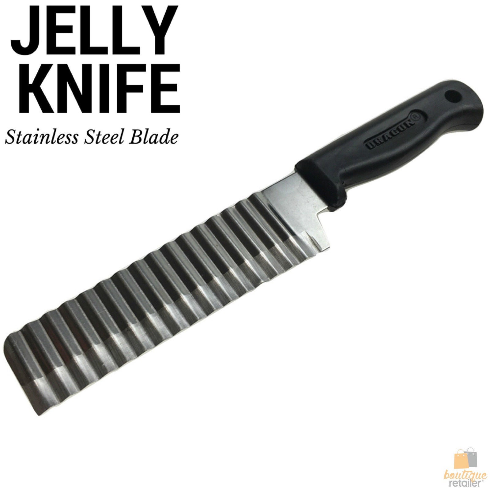 Kitchen Utensils: JELLY KNIFE Stainless Steel Blade Cooked Potato Vegetable Crinkle Wavy Cutter Slicer