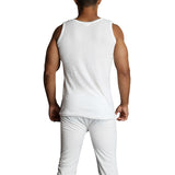 2pcs Set Mens Merino Wool Blend Thermal Singlet Top & Pants Underwear Thermals - Beige - M