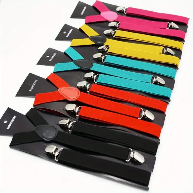Men's Accessories: 2x Mens Suspenders Braces Adjustable Strong Clip On Elastic Formal Wedding Slim - Assorted Colour Pack