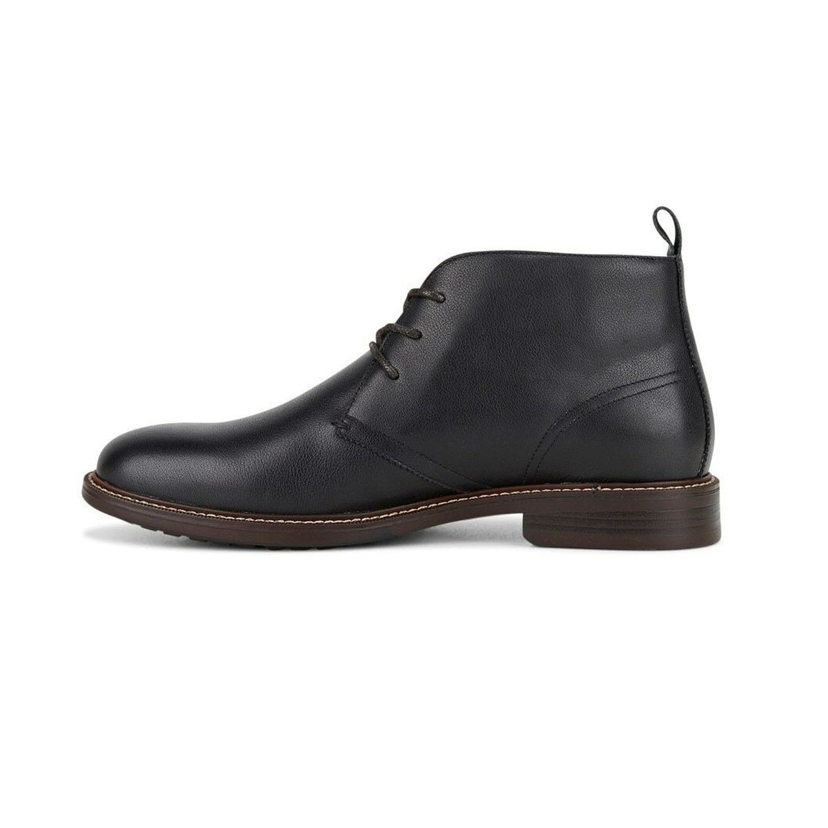 Hush Puppies Mens Harbour Leather Chukka Shoes Ankle Lace-Up, Black