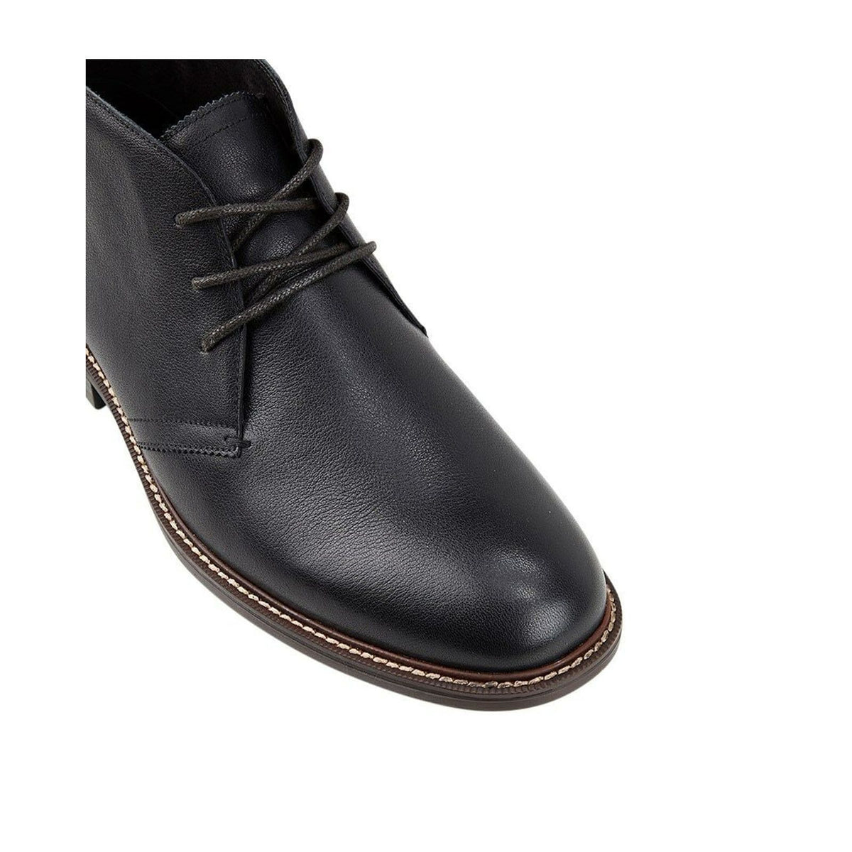 Hush Puppies Mens Harbour Leather Chukka Shoes Ankle Lace-Up, Black