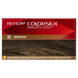Hair Colouring: Revlon ColorSilk 20 Brown Black Permanent 3D Hair Colour w/ Keratin - Brown/Black