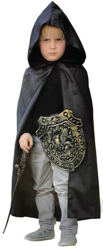 Costumes & Accessories: Kids Cape Cloak Hooded Robe Halloween Vampire Witch Wizard 120cm Hood - Black