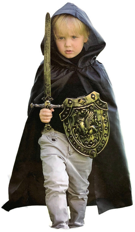 Costumes & Accessories: Kids Cape Cloak Hooded Robe Halloween Vampire Witch Wizard 120cm Hood - Black