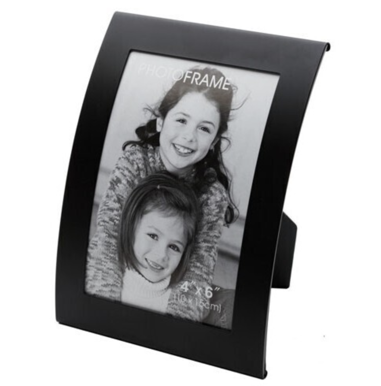 Picture Frames: Curve Picture Photo Frame Curved Aluminium Portrait 10cm x 15cm (4"x6")  - Black