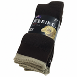 3 Pairs MERINO WOOL SOCKS Mens Heavy Duty Premium Thick Work Socks Cushion - Brown - 6-11