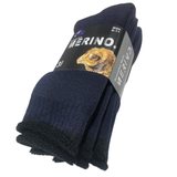 3 Pairs MERINO WOOL SOCKS Mens Heavy Duty Premium Thick Work Socks Cushion - Navy Blue - 2-8