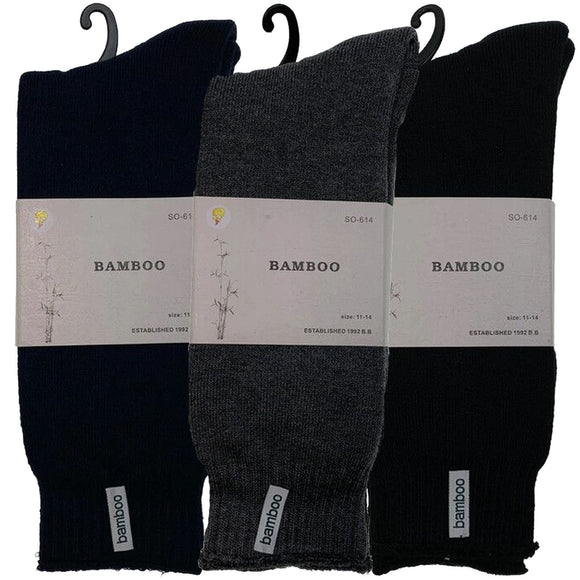 3 Pairs PREMIUM BAMBOO SOCKS Mens Heavy Duty Thick Work Socks BULK Cushion - Assorted Colour Pack - 7-11