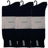 3 Pairs PREMIUM BAMBOO SOCKS Mens Heavy Duty Thick Work Socks BULK Cushion - Navy Blue - 11-14