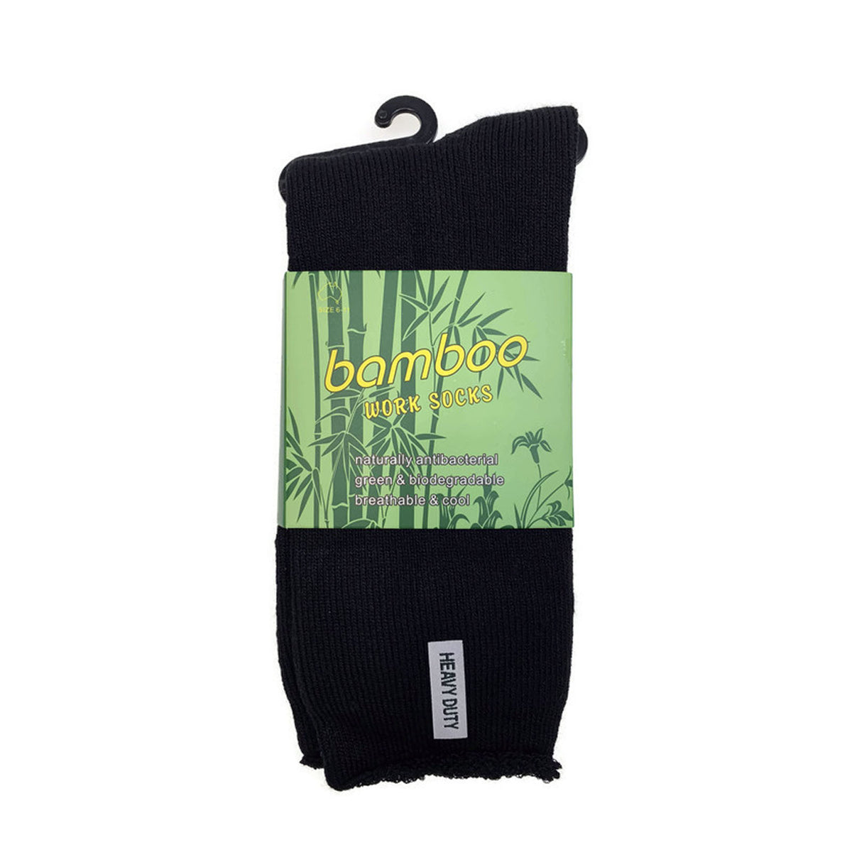 3 Pairs Mens Bamboo Rich Work Socks Thick Cushioned Anti Odour - Black - 6-11