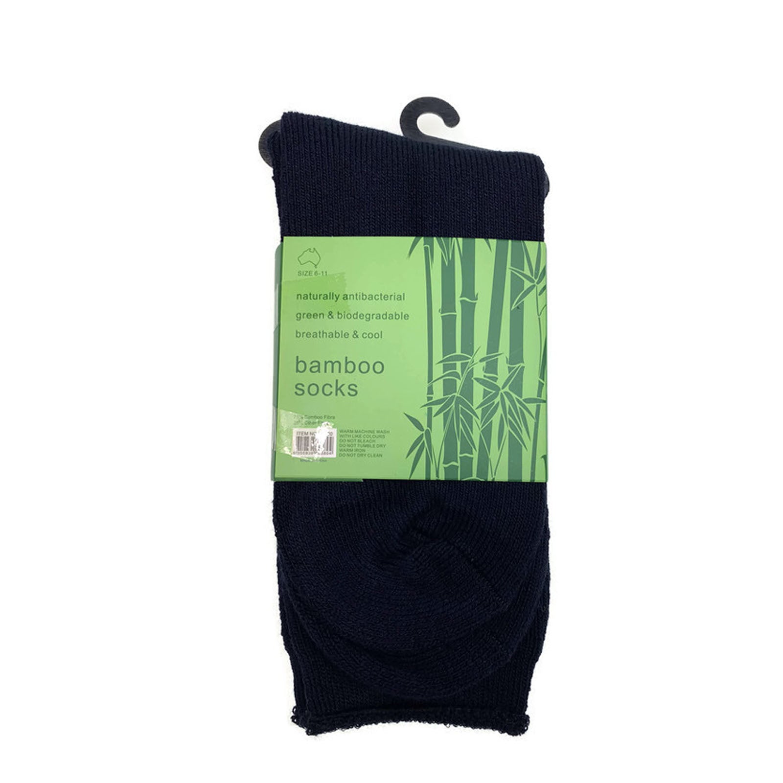 3 Pairs Mens Bamboo Rich Work Socks Thick Cushioned Anti Odour - Navy Blue - 11-14