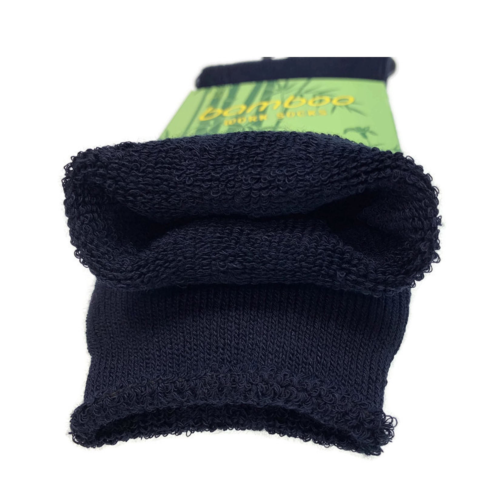 3 Pairs Mens Bamboo Rich Work Socks Thick Cushioned Anti Odour - Navy Blue - 11-14