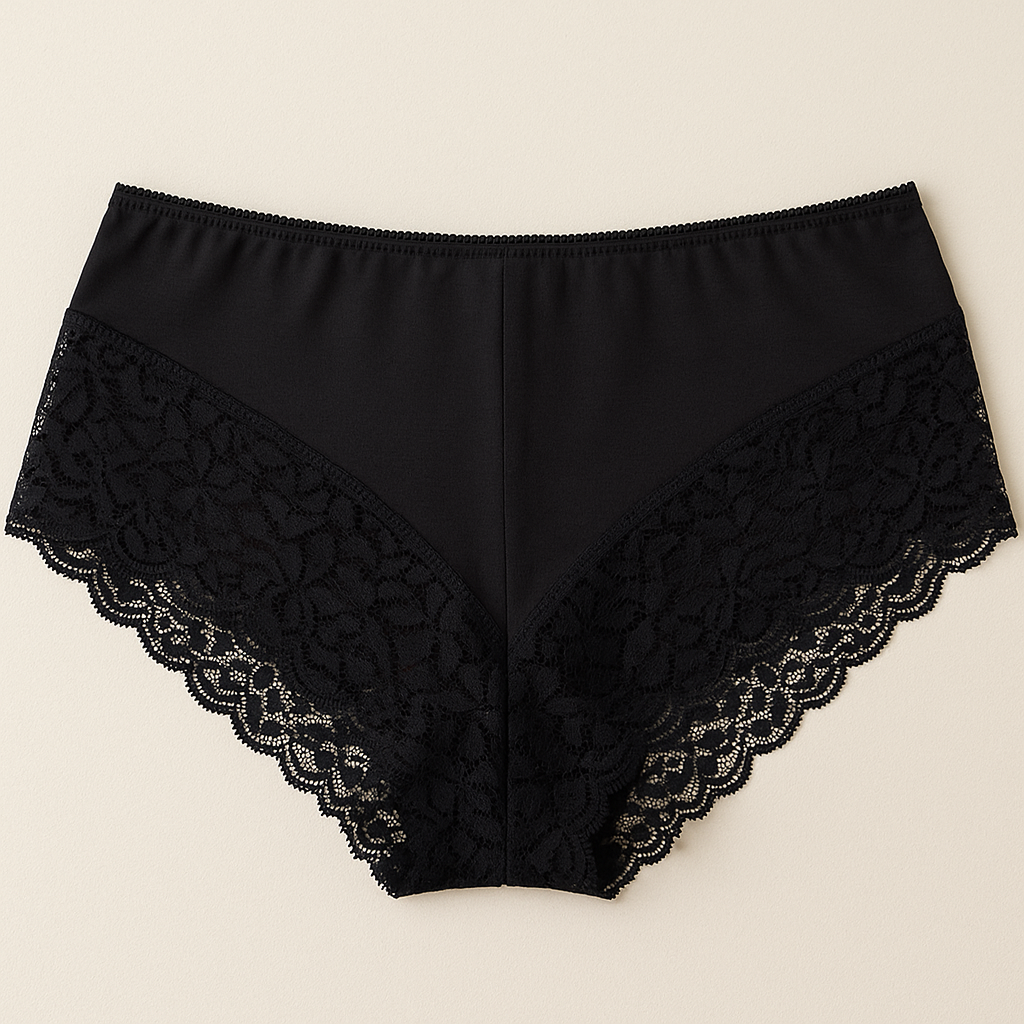 3x Womens Lace Boyshort Boyleg Full Briefs Underwear Undies in Black - 10