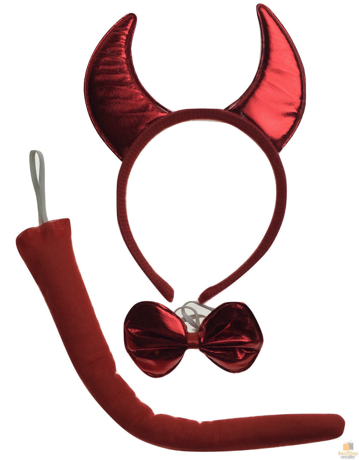 Costumes & Accessories: 3pcs Set Animal Costume Dress Up Party Bow Tie Tail Ears Book Week - Red Devil