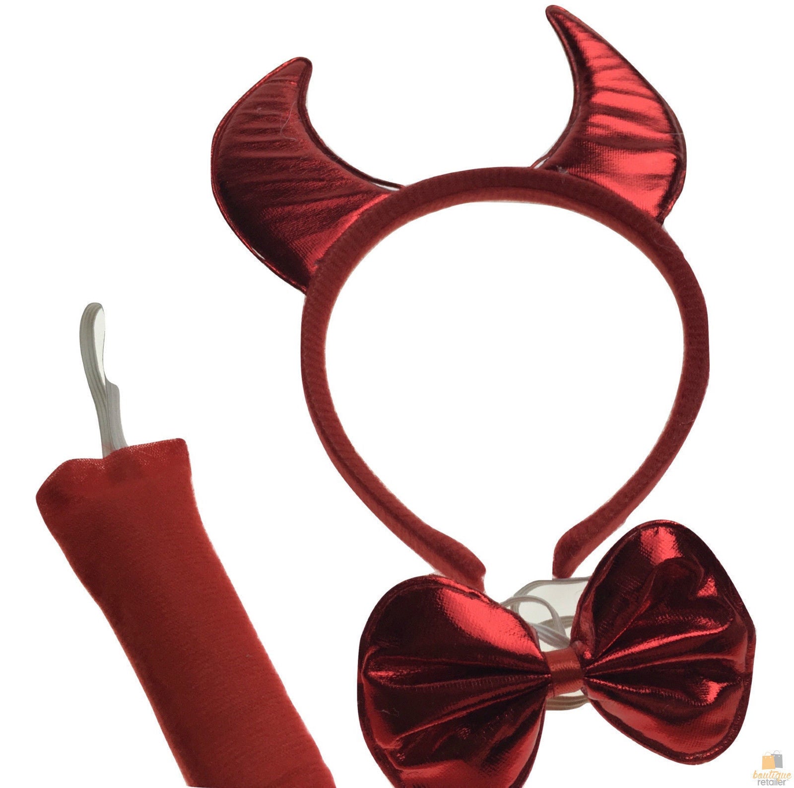 Costumes & Accessories: 3pcs Set Animal Costume Dress Up Party Bow Tie Tail Ears Book Week - Red Devil
