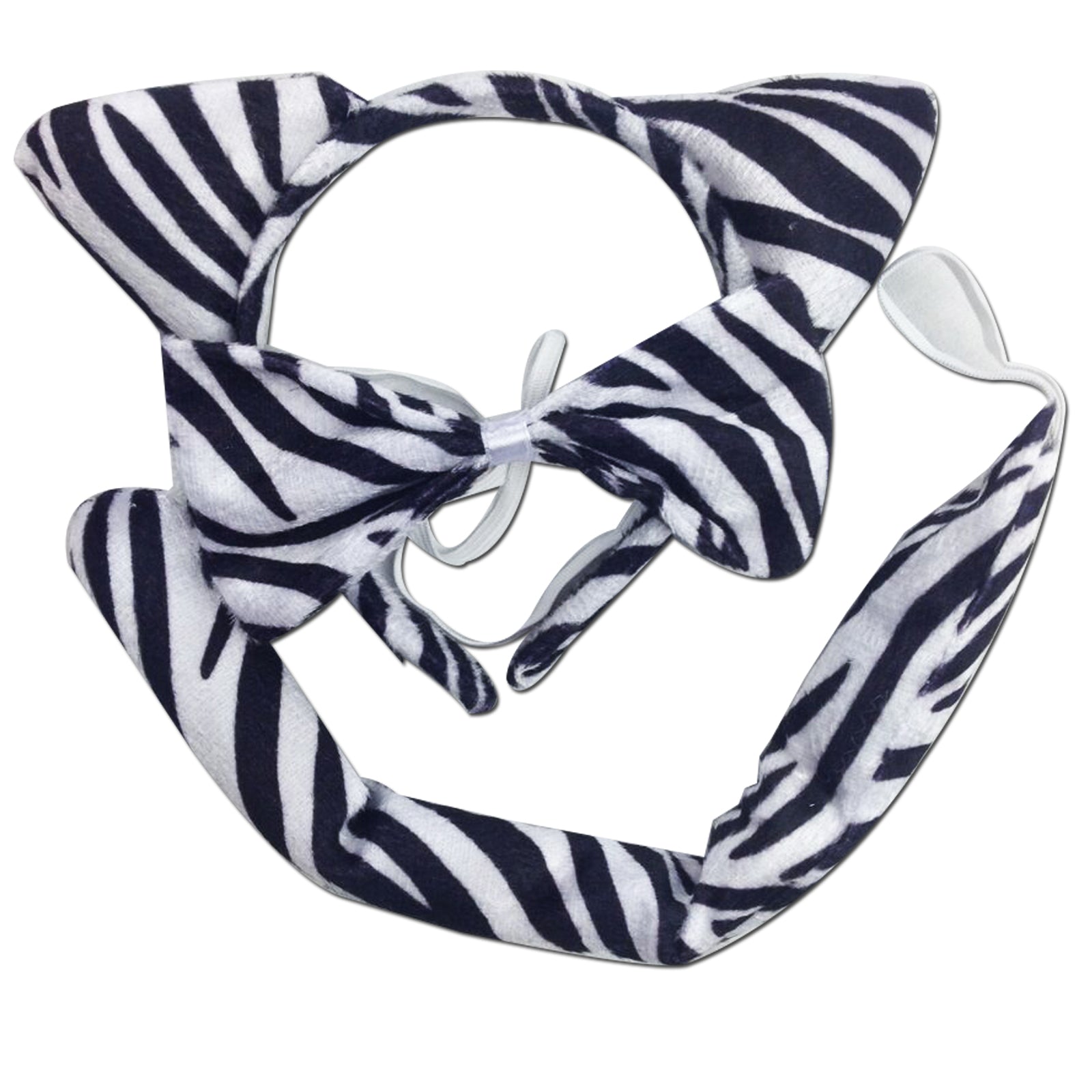 Costumes & Accessories: 3pcs Set Animal Costume Dress Up Party Bow Tie Tail Ears Book Week - Zebra