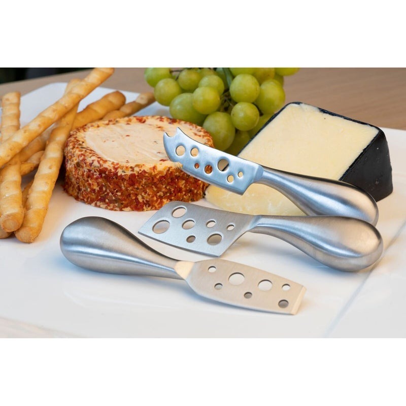 Kitchen Knives: 3pc Euroline Stainless Steel Cheese Knife Set Kitchen Cutlery Knives - Silver