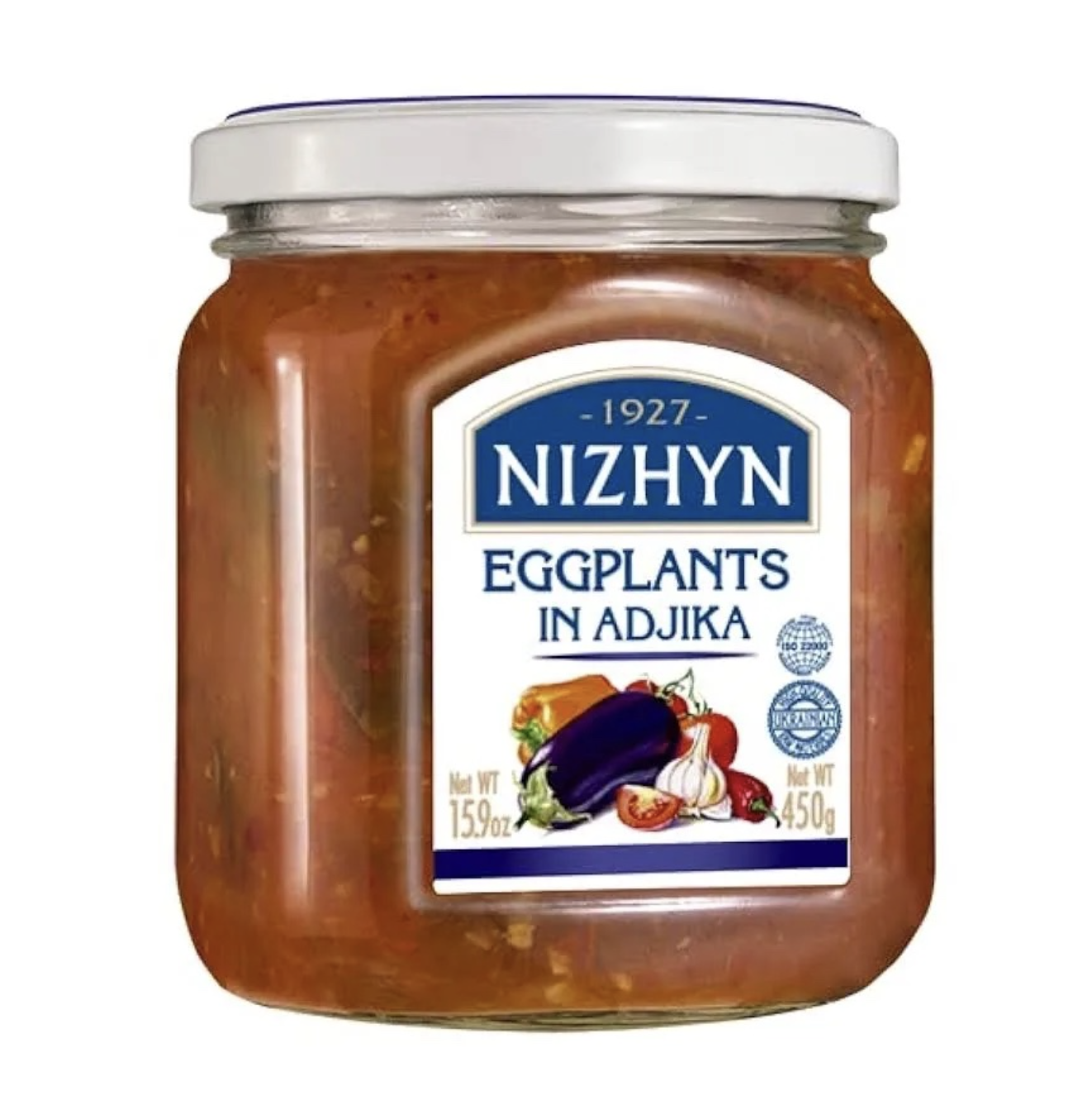 Condiments & Sauces: 450g Ukrainian Roasted Eggplant Relish Spread in Adjika Sauce Baklazhany v Adzhytsi