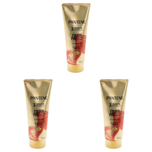 Shampoo & Conditioner: 3x Pantene 400ml 3 Minute Miracle Colour w Oxiblock Intensive Conditioner