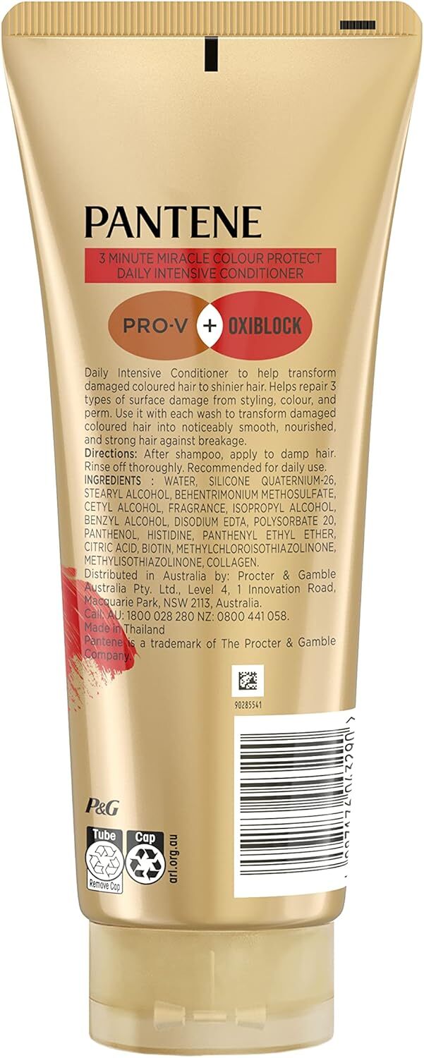 Shampoo & Conditioner: 3x Pantene 400ml 3 Minute Miracle Colour w Oxiblock Intensive Conditioner