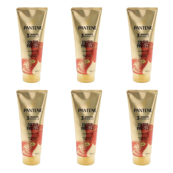 6x Pantene 400ml 3 Minute Miracle Colour w Oxiblock Intensive Conditioner