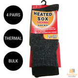 Men's Underwear & Socks: 4 Pairs Mens THERMAL HEATED SOCKS Warm Winter Comfort Mens Work Sox Ski BULK - 6-11 UK