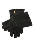 Men's Accessories: Dents Mens Sandhurst Three-Point Leather Unlined Officers Gloves in Black - 7.5