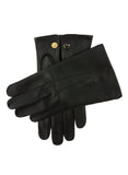 Men's Accessories: Dents Mens Sandhurst Three-Point Leather Unlined Officers Gloves in Black - 7.5