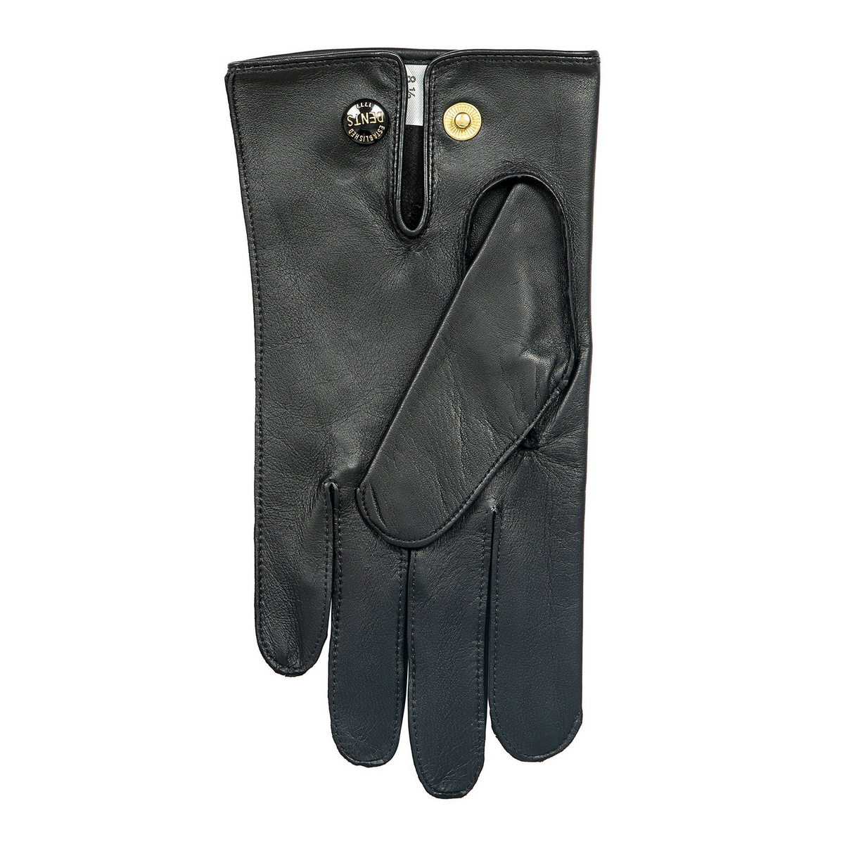 Dents Mens Sandhurst Three-Point Leather Unlined Officers Gloves in Black - 7.5