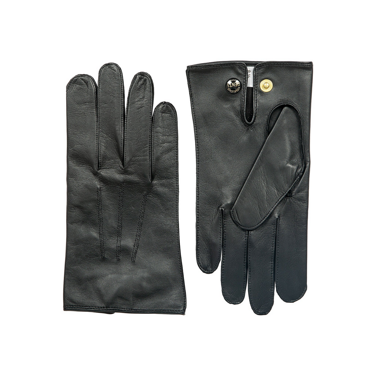 Dents Mens Sandhurst Three-Point Leather Unlined Officers Gloves in Black - 7.5