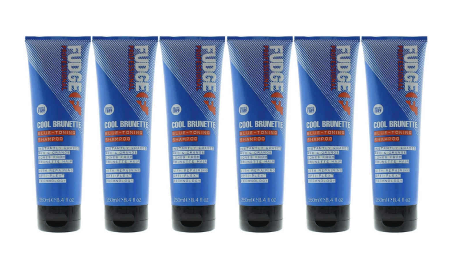 Shampoo & Conditioner: 6x Fudge 250ml Blue Toning Shampoo - Erases Red & Orange from Cool Brunette Hair