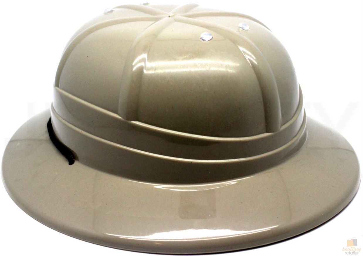Costumes & Accessories: SAFARI HAT Camping Pith Helmet Solid African Hunter Jungle Costume Party