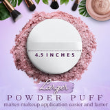 Makeup Brushes: 4.5" Jumbo Extra Large Powder Puff 100% Pure Cotton Soft Fluffy Washable For Makeup