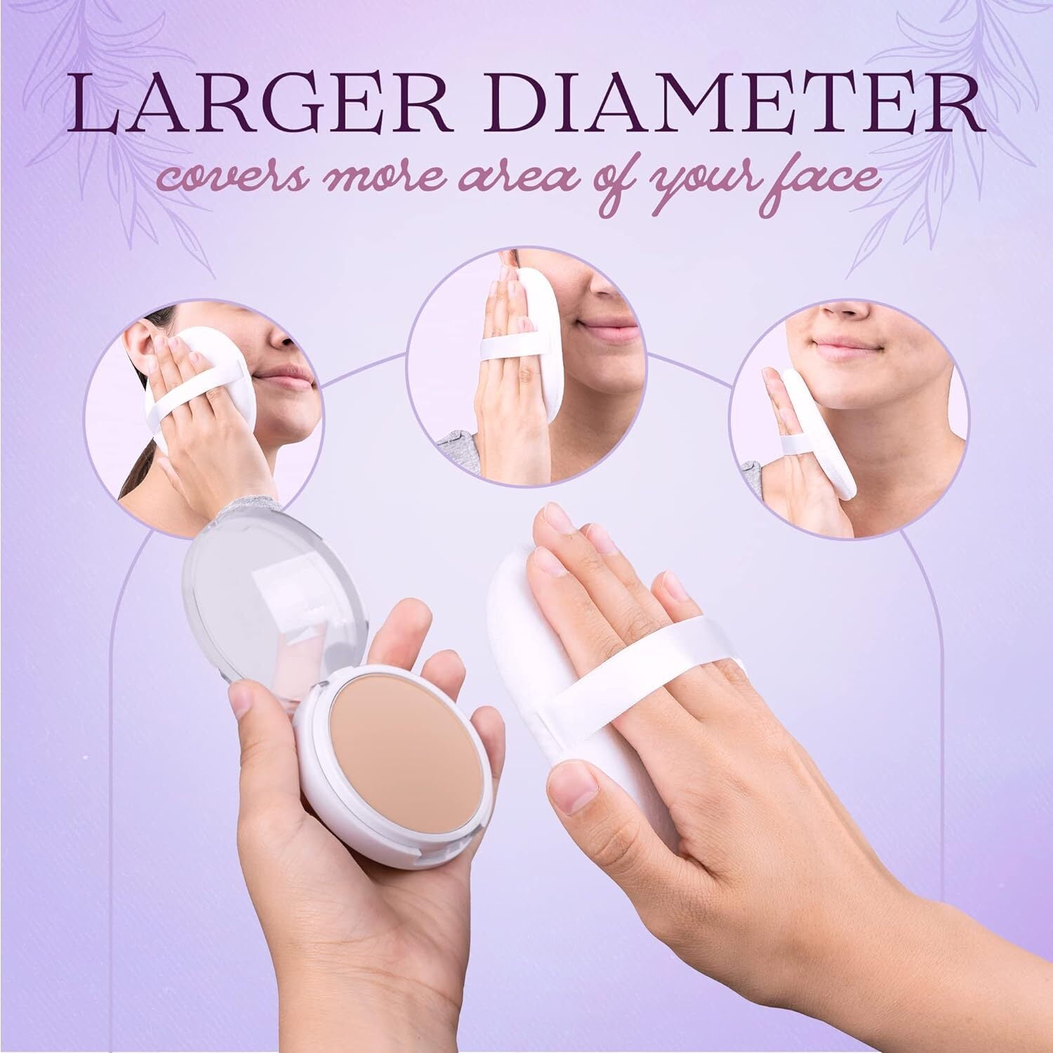 Makeup Brushes: 4.5" Jumbo Extra Large Powder Puff 100% Pure Cotton Soft Fluffy Washable For Makeup