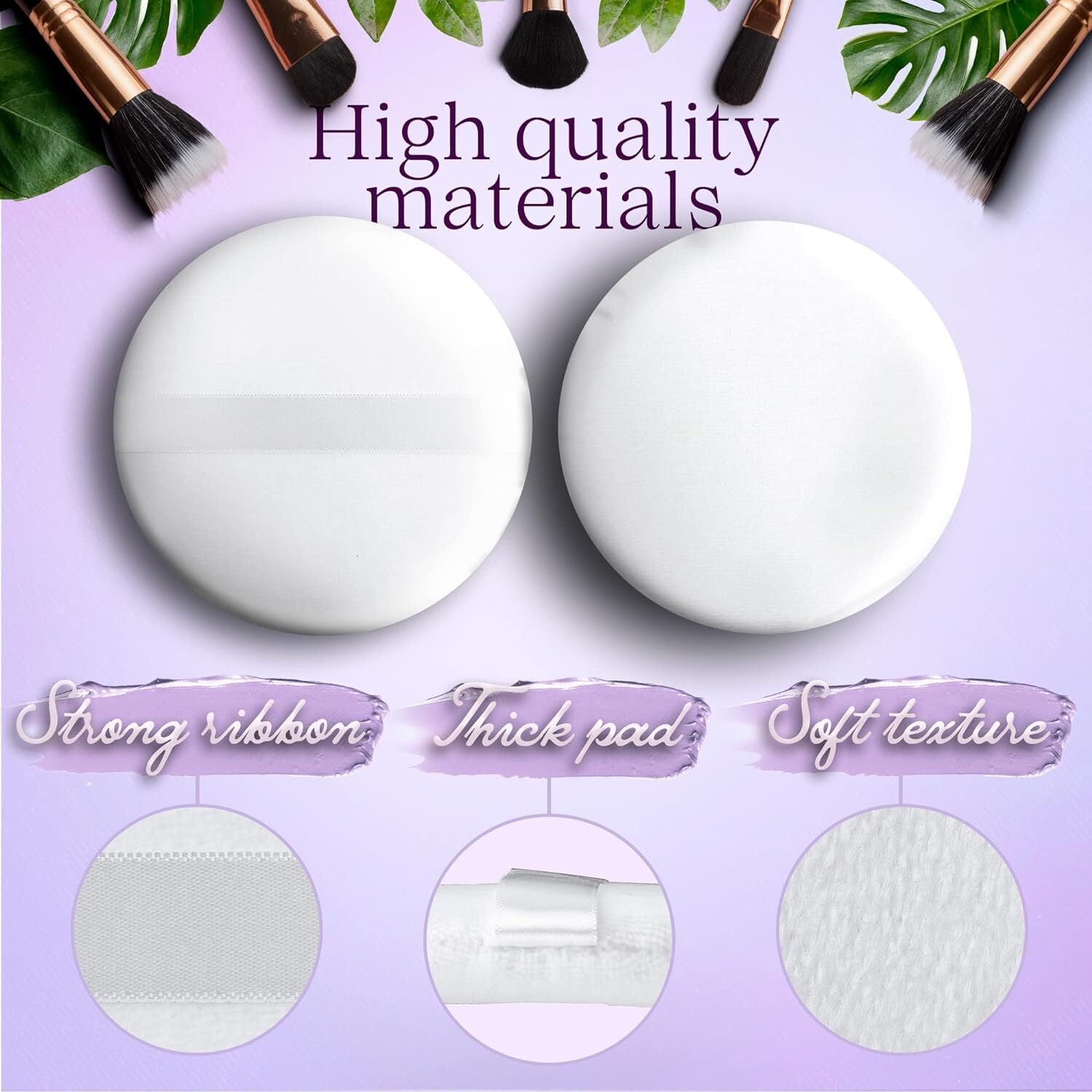 Makeup Brushes: 4.5" Jumbo Extra Large Powder Puff 100% Pure Cotton Soft Fluffy Washable For Makeup