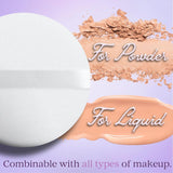 Makeup Brushes: 4.5" Jumbo Extra Large Powder Puff 100% Pure Cotton Soft Fluffy Washable For Makeup