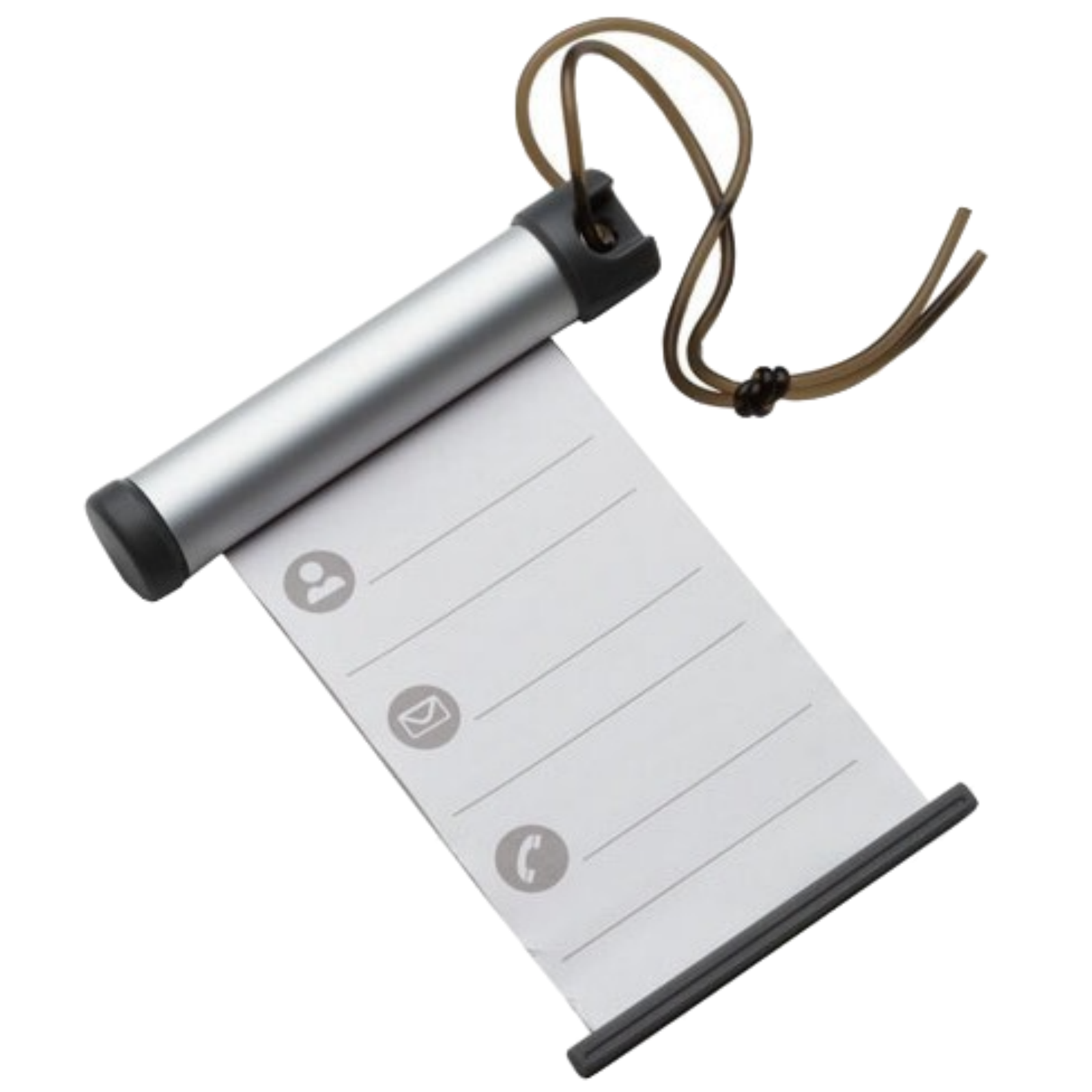 Suitcases: Funky Luggage Cylinder Tag Rollout Label for Address Details - Silver/Grey