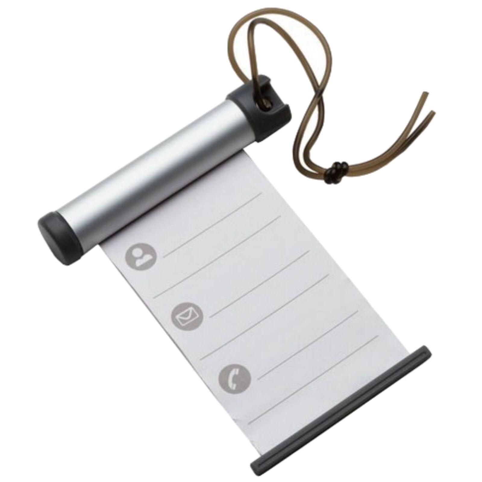 Suitcases: Funky Luggage Cylinder Tag Rollout Label for Address Details - Silver/Grey