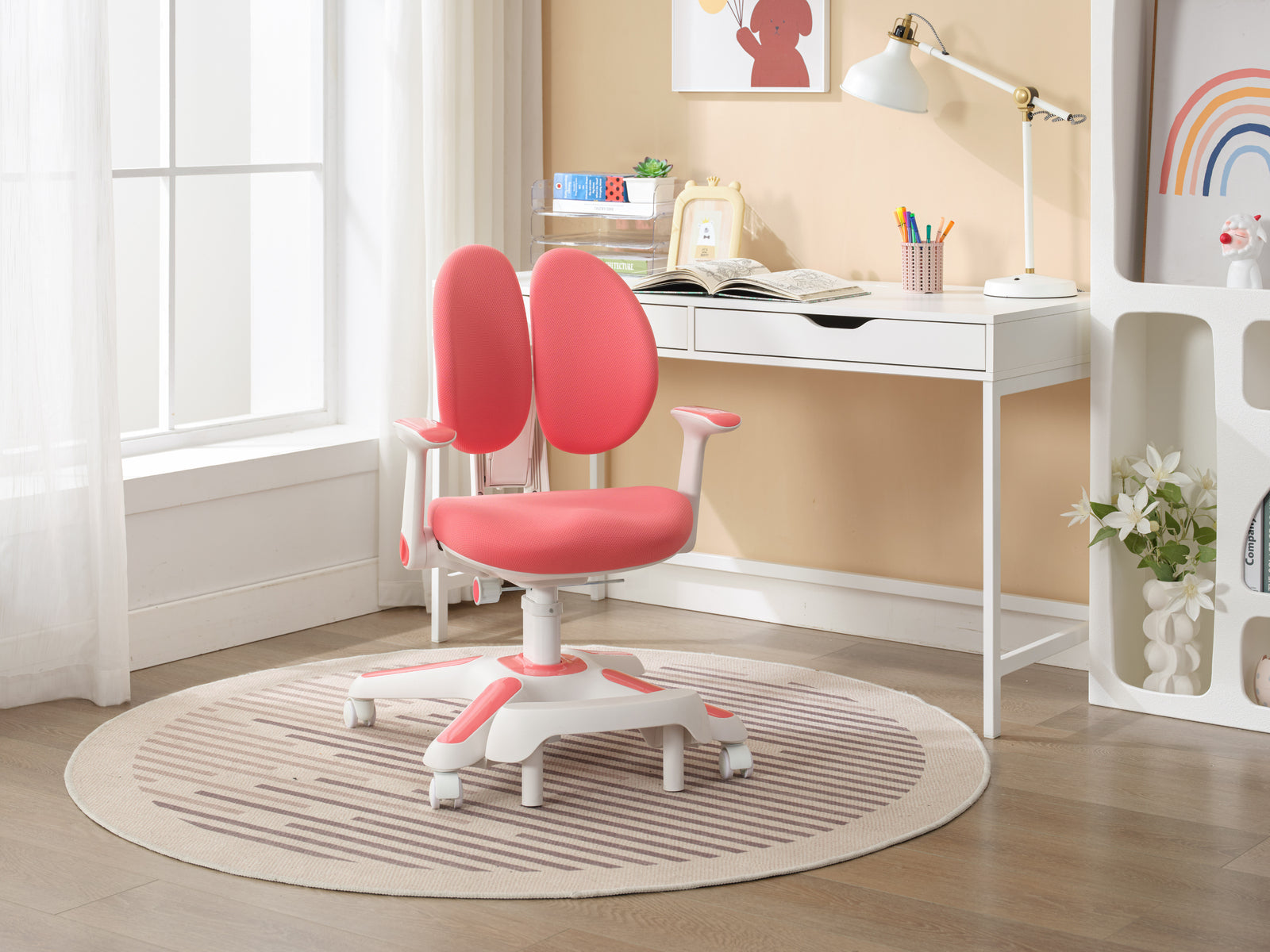 Kid's Tables, Chairs & Seats: Ergonomic Children Kids Study Chair Set Height Adjustable - Pink
