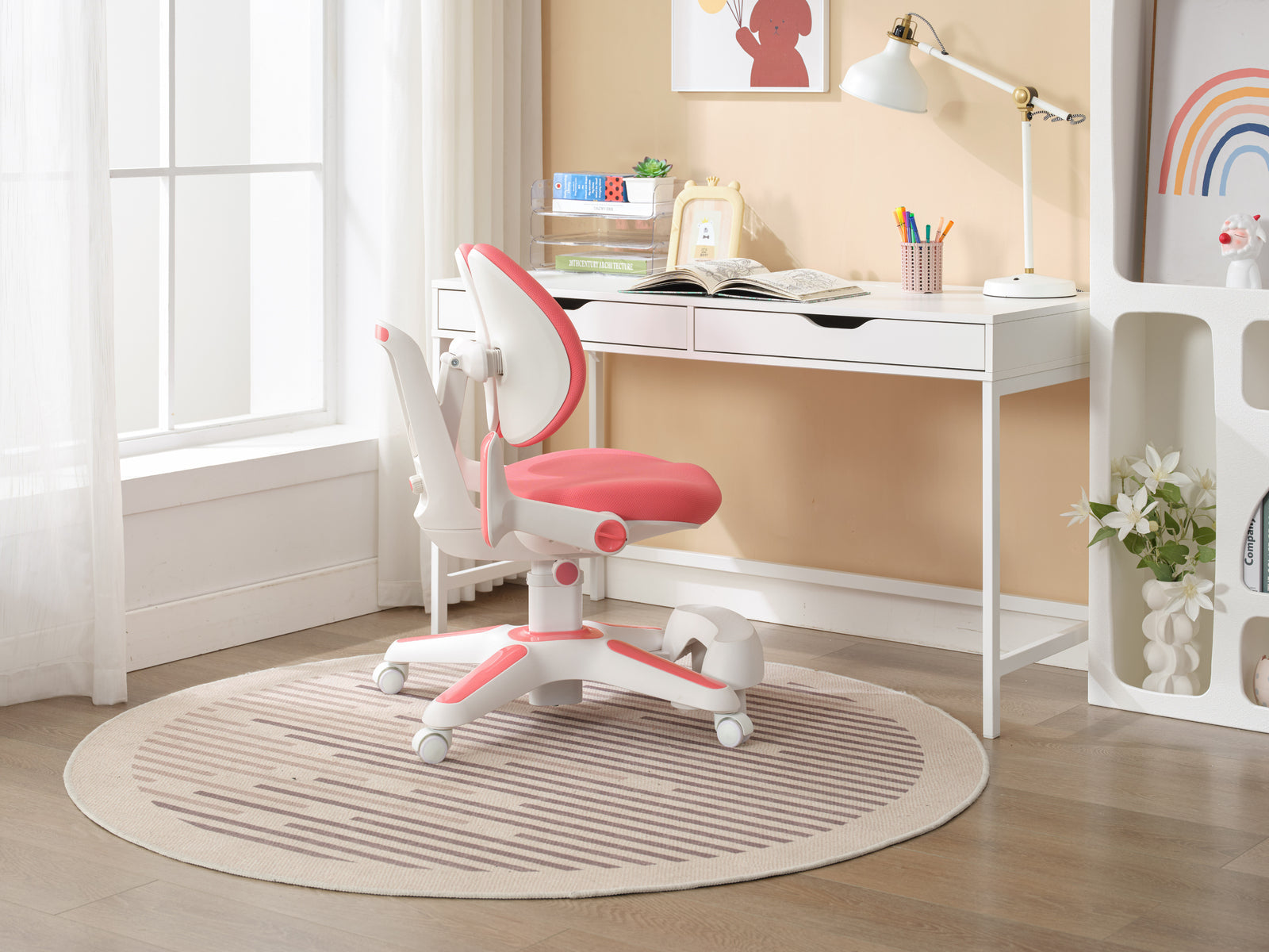 Kid's Tables, Chairs & Seats: Ergonomic Children Kids Study Chair Set Height Adjustable - Pink