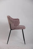 Arm Chairs & Recliners: Set of 6 Dining Chairs with Corduroy Cord Fabric in Pink
