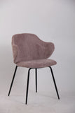 Arm Chairs & Recliners: Set of 6 Dining Chairs with Corduroy Cord Fabric in Pink