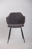 Arm Chairs & Recliners: Set of 6 Dining Chairs with Corduroy Cord Fabric in Dark Grey Lincoln
