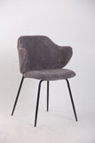 Arm Chairs & Recliners: Set of 6 Dining Chairs with Corduroy Cord Fabric in Dark Grey Lincoln