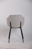 Arm Chairs & Recliners: Set of 6 Dining Chairs Fabric with Metal Legs in Ivory Beige